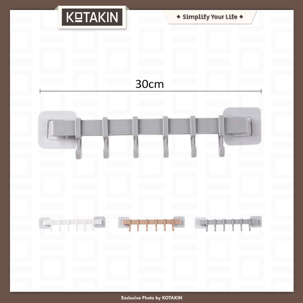 Gantungan Tempel Dinding 6 Kait Hook Baju
